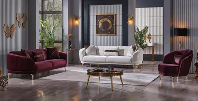 Obrázek produktu pro Luxus Wohnzimmergarnitur Moderne Edelstahlsofas Polstermöbel Dreisitzer