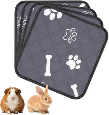 Productafbeelding van 4 stuks wasbare hondenmatten, 30 x 30 cm, herbruikbaar, absorberende trainingsmat, voor katten, honden, hamsters, konijnen en cavia's