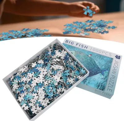 Zdjęcie produktu dla 1000 elementów 75 x 50 cm Puzzle Zabawka edukacyjna dla dzieci i dorosłych, układanka, prezent, duża ryba