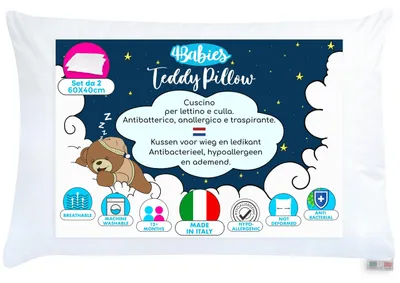Immagine prodotto di Set di 2 cuscini per bambini, 60x40 cm, ipoallergenici