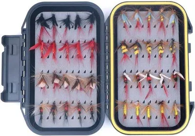 Produktbild von Fliegenfischerei-Lure-Set, 40 Stück, wasserdichter Fliegenbehälter