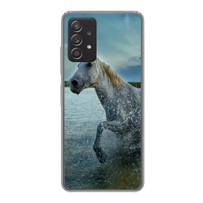 Produktbild von MuchoWow® Handyhülle Schutzhülle Hülle für Samsung galaxy a73 Pferd - Wasser - Tropfen Silikon Softcase Handy Hülle - Handyhülle