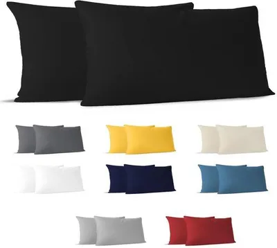 Zdjęcie produktu dla Zestaw 2 poszewek na poduszki z bawełny dżersejowej (100%), oddychających i hipoalergicznych, o wymiarach 40 x 80 cm