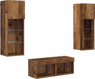 Produktbild von vidaXL TV-Wandregale Wandmontiert 4 pcs Artisan-Eiche Holzwerkstoff