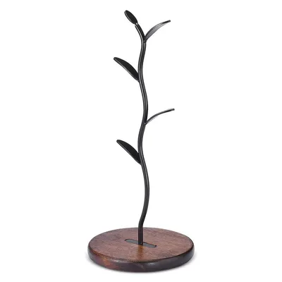 Produktbild von Tassenbaum für Küchentheke, Aufbewahrungsregal für Kaffee- & Teetassen, Bar- und Küchenorganizer, 15×40 cm, schwarz