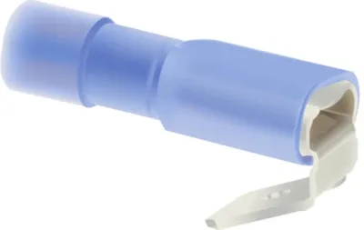 Produktbild von Flachsteckhülsen, Steckgröße 6,3 x 0,8mm vollisoliert, mit Isolationscrimp und Abzweig Querschnitt 1,5mm² - 2,5mm²