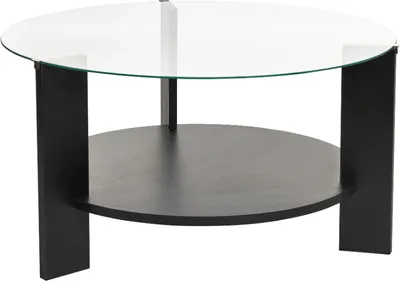 Produktbild von CALICOSY - Couchtisch mit 2 Platten, davon eine aus gehärtetem Glas Ø75 cm - CLARA