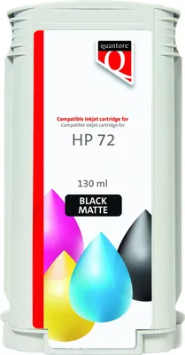 Image de Quantore - Cartouches d'encre alternatives pour 72 C9403A Noir mat | 12 pièces