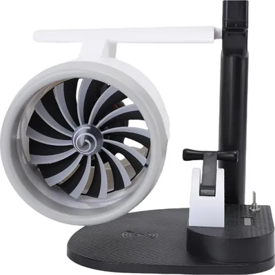 Image de Ventilateur turbine de bureau avec humidificateur 3 en 1 à vitesse réglable 4000rpm avec chargeur sans fil 15W Moteur en forme de bureau Lumière rouge