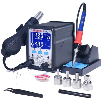 Image de station de soudage 2 en 1, puissance 750W, écran LCD avec réglage de la température, paquet 2220VEU