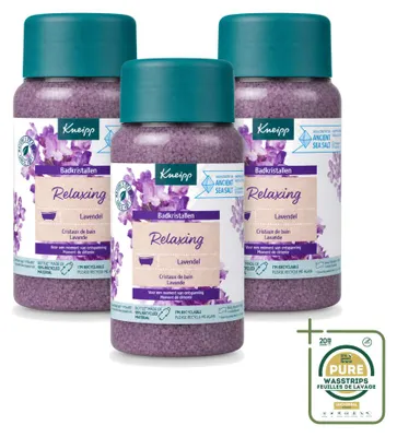 Produktbild von 3 x Kneipp Badkristallen Relaxing Lavendel - 600 g - Vorratspackung - 3 Stücke