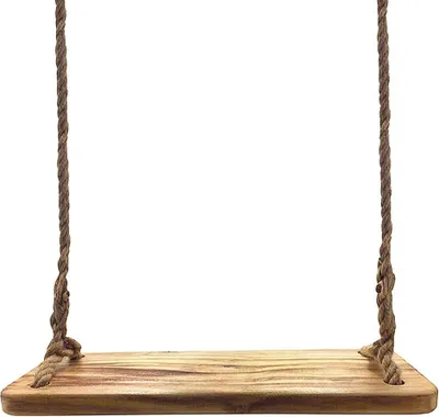 Immagine prodotto di Altalena in legno di Paulownia 60x20x3cm con corda di canapa - Sedia a dondolo impermeabile per esterni - adatta a bambini e adulti