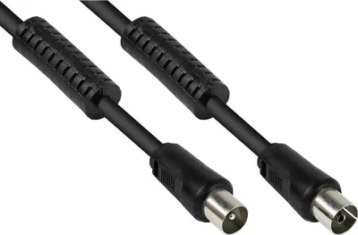 Produktbild von TV Antennenkabel 10m, Koax Stecker-Buchse, Ferrit, 95dB, 75 Ohm, schwarz