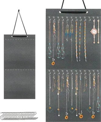 Produktbild von Schmuckorganizer Grau 38x79cm mit 24 Haken
