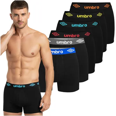 Zdjęcie produktu dla UMBRO Bokserki Męskie 6 Sztuk z Bawełny, Bielizna w Różnych Kolorach, Rozmiar L