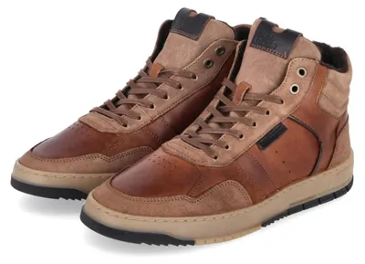 Productafbeelding van Bullboxer heren high sneaker, bruin leer, maat: 42