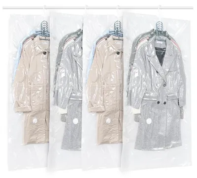 Produktbild von Hängende Vakuumbeutel mit Kleiderhaken 4 Stück 145x70cm Transparent