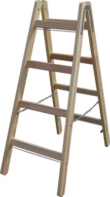 Produktbild von Stabilo Sprossen-Doppelleiter Holz 2 x 4 Sprossen