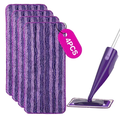 4 Mikrofaser-Ersatzpads für WetJet, waschbar, 30x14 cm