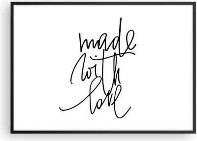 Produktbild von Gerahmtes Poster - Schwarzer Rahmen - Erstellt mit Liebe - 100x70 cm - Wand Bild - Wanddeko - Wandbilder - Kunstposter - Wandposter - Bilderrahmen - Bilder - Kunstdruck - P2BAA100x70-4499