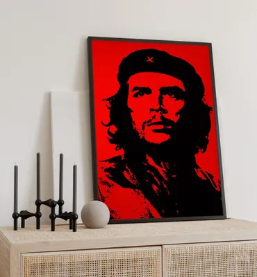 Produktbild von Poster Che Guevara rot, groesse_poster:70x100 cm, groesse_rahmen:schwarz 70x100 cm