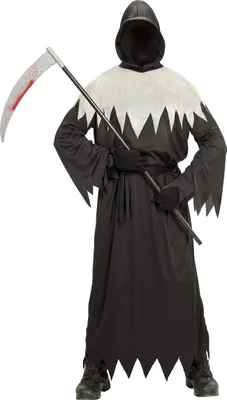 Produktbild von Unheimlicher Ghul Halloween Kinderkostüm Tod schwarz-grau - 146/158 (11-13