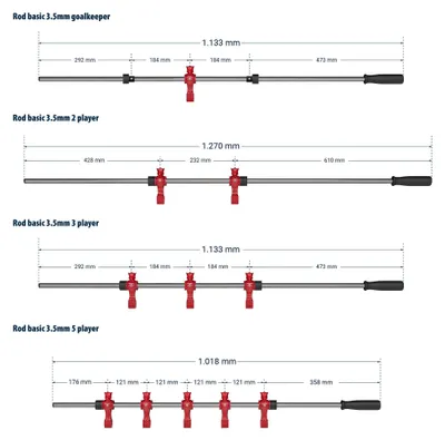 Produktbild von Sportime Kickerstange "Match", 16 mm, 4er Set