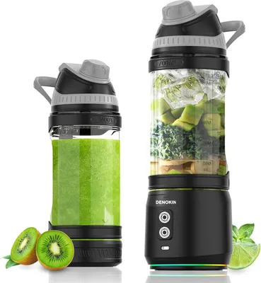 Produktbild von DENOKIN Tragbarer Mixer, 700ml Smoothie Maker Go, Mini-Standmixer mit 6-Klingen Edelstahl, Wiederaufladbarem Typ-C Portable Blender Reisedeckel,