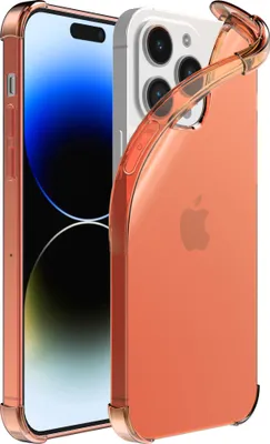 Produktbild von Smartphonica iPhone 14 Pro Max  transparente stoßfeste Silikonhülle mit Bumper - Rot