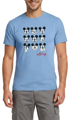 Produktbild von Mickey & Minnie Mickey Mouse Gesichtsausdrücke Männer T-Shirt, S, Carolina Blue