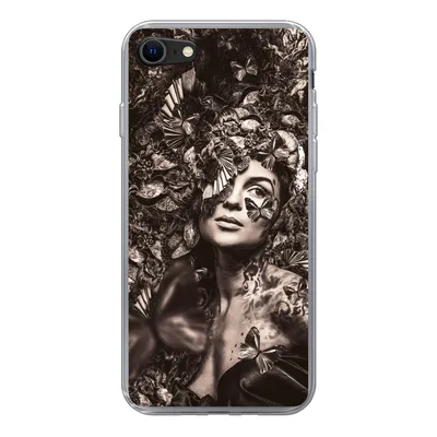 Produktbild von MuchoWow® Handyhülle Schutzhülle Hülle für iPhone 7 Frau - Tiere - Pflanzen Silikon Softcase Handy Hülle - Kartenhalter