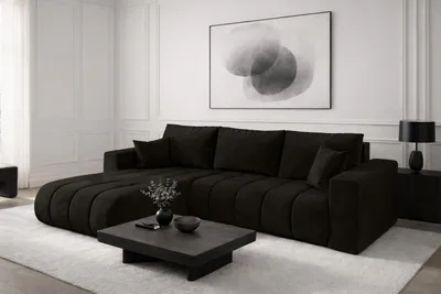 Produktbild von Kaiser Möbel Ecksofa mit schlaffunktion und bettkasten MILO PREMIUM, stoff MONOLITH, Dunkelgrau, Links