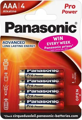 Obrázek produktu pro Panasonic 1x4 LR03PPG, Baterie na jedno použití, Alkalický, 1,5 V, 4 kusů, Modrá, Zlato, Červená, 10,5 mm
