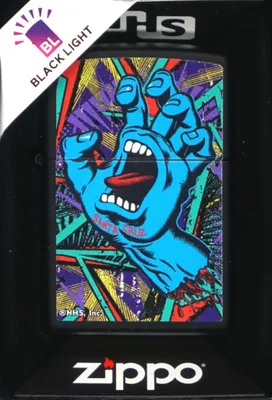 Obrázek produktu pro Benzínový zapalova? ZIPPO Santa Cruz Artist Hand 60006414 Black Light ?erný