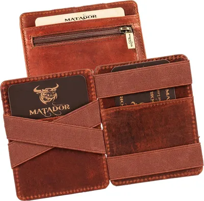 Produktbild von Slim Wallet Herren Leder Kreditkartenetui mit Münzfach | Karten Geldbeutel Geldtasche Portemonnaie Herren RFID Schutz & Geschenk-Box