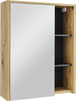 Zdjęcie produktu dla Szafka łazienkowa z lustrem Vicco Viola Artisan/szary 60 x 75 cm z otwartymi półkami, Model 54855