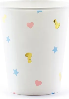 Immagine prodotto di 6 bicchieri di carta Boy or Girl bianchi 200 ml - taglia unica