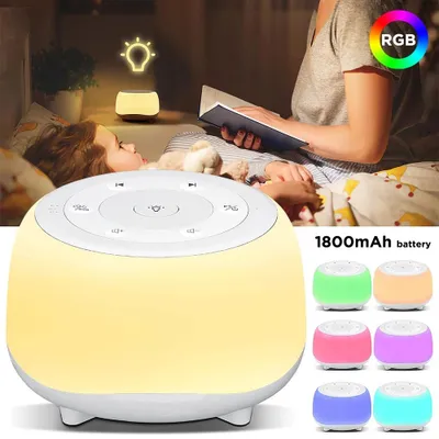 Produktbild von Gerät für weißes Rauschen – Schlafgeräuschgerät für Babys – Schlafhilfe – 7 Farben Nachtlicht – 34 beruhigende Klänge – einstellbarer Timer