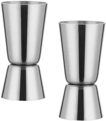 Produktbild von 2x Edelstahl Messbecher Jigger 25/50ML Cocktail Shaker Bar Spirituosen Getränke