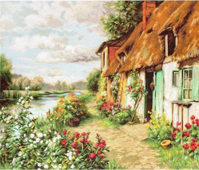 Produktbild von Luca-S "Landschaft" Kreuzstich-Stickset, 42,5x34cm