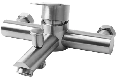 Produktbild von Badewannenarmatur Einhebel Wandmontage mit Brauseabgang Silber