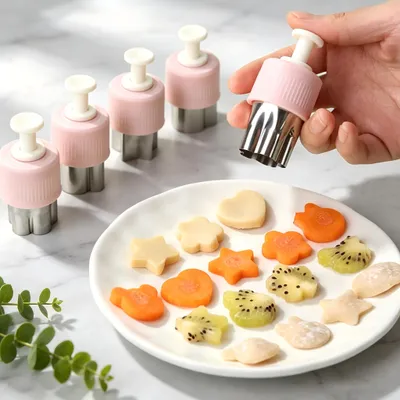 Produktbild von STUNQ® 8-teiliges Ausstecher-Set aus Edelstahl, transparente Schmetterlings-Prägeformen für Obst, Gemüse, Kekse, DIY-Backen