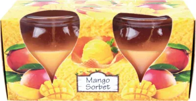 Immagine prodotto di Candele profumate Confezione da 2 candele in barattolo, lunga durata e profumo gradevole ( Sorbetto al mango )