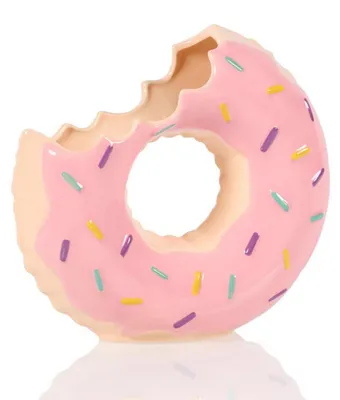 Image de Vase « Donut » en dolomite brillante, décoratif, 18 cm