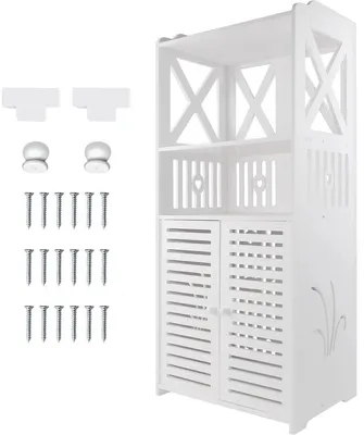 Immagine prodotto di Mobiletto da bagno - Armadietto contenitore - Mobiletto per il bagno - Scaffale per il bagno - 40 cm x 25 cm x 90 cm - Bianco