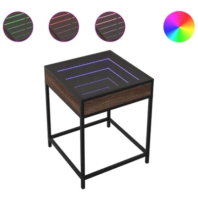 Produktbild von "2026 Aktion"Satztische/Couchtisch elegantes Design - Wohnzimmertisch - mit Infinity-LED Braun Eichen-Optik 40x40x51cm - Couchtische NeuMöbel686441