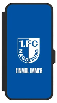 Produktbild von NIVOCASE Klapphülle für Samsung Galaxy A56 5G  Handyhülle aus Kunst Leder NIVOflip schwarz Offizielles Lizenzprodukt Wappen 1. FC Magdeburg