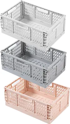 Obrázok produktu pre 3 skladacie boxy, úložný kôš, 30 x 20 x 12 cm, malé a veľké, stohovateľné, skladacie boxy, koše, úložný box, skladací kôš do kuchyne, spálne, kancelárie