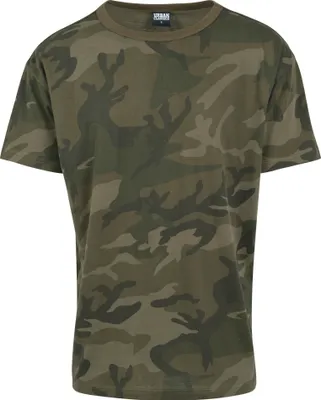 Zdjęcie produktu dla Męska koszulka Urban Classics Camo Oversized Tee w kolorze oliwkowym z wzorem kamuflażu – rozmiar M