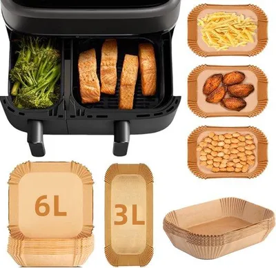 Obrázek produktu pro Silikonový papír do horkovzdušné fritézy, ekologický, 200 listů